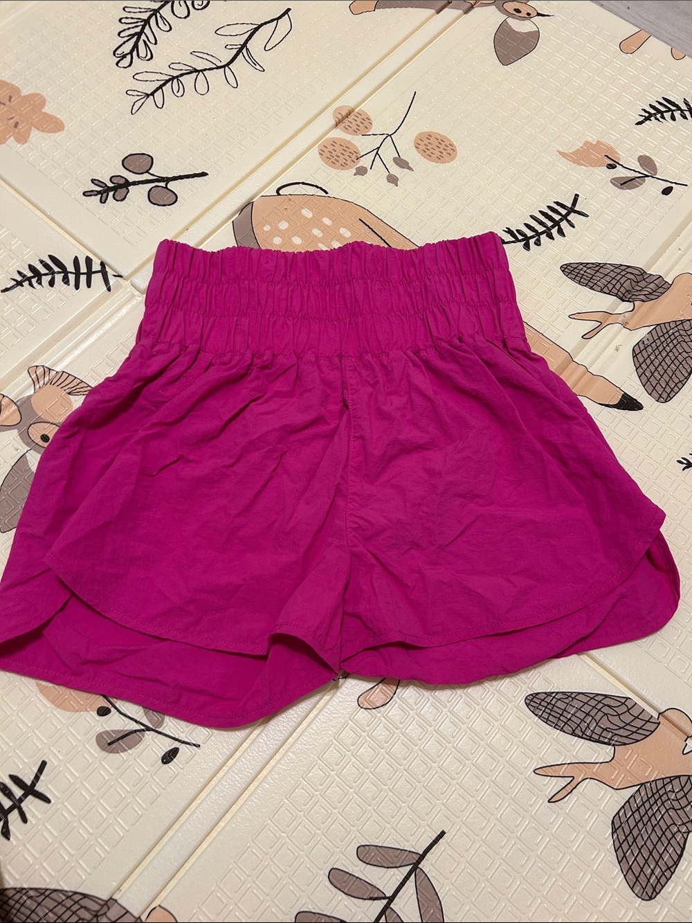 Zenana Outfitters High-Waist Smocked Shorts - Fuchsia